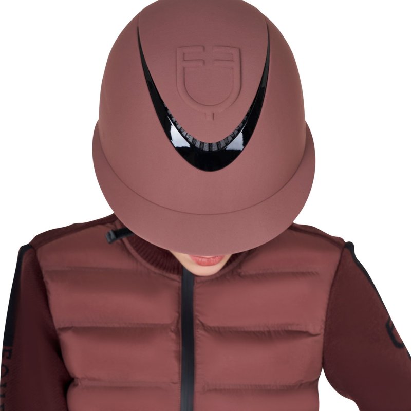 Equestro Cap donna con visiera larga e logo embossed omologazione EN - MARRON (18-1415)
