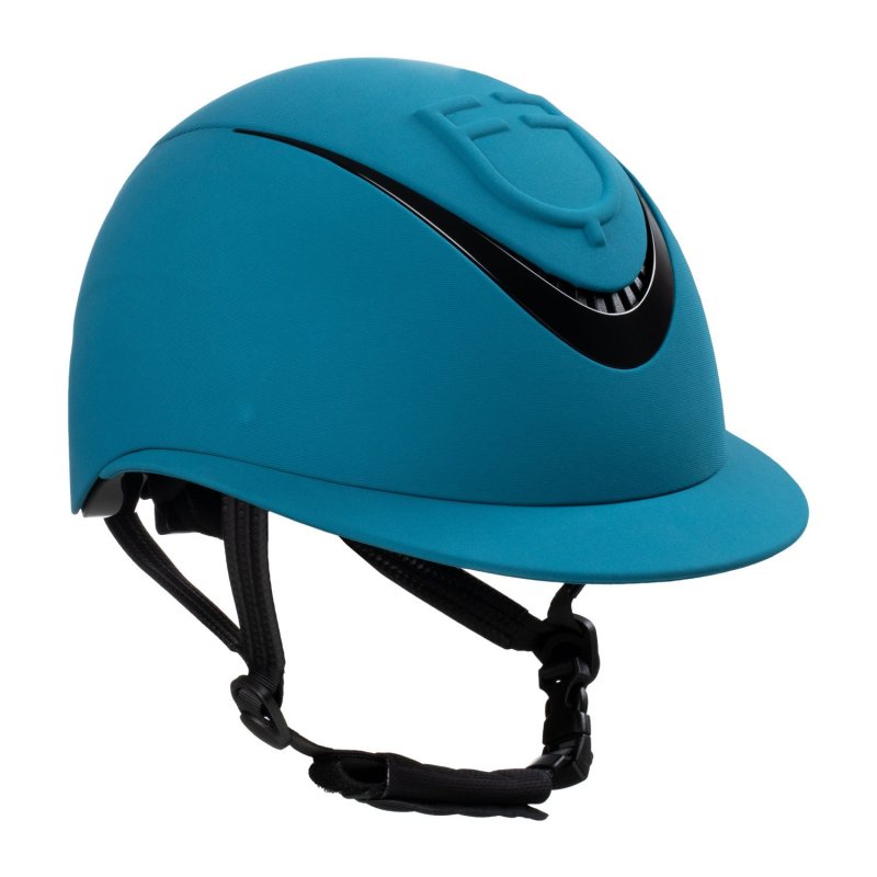 Equestro Cap donna con visiera larga e logo embossed omologazione EN - Blu