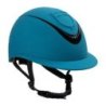 Equestro Cap donna con visiera larga e logo embossed omologazione EN - Blu