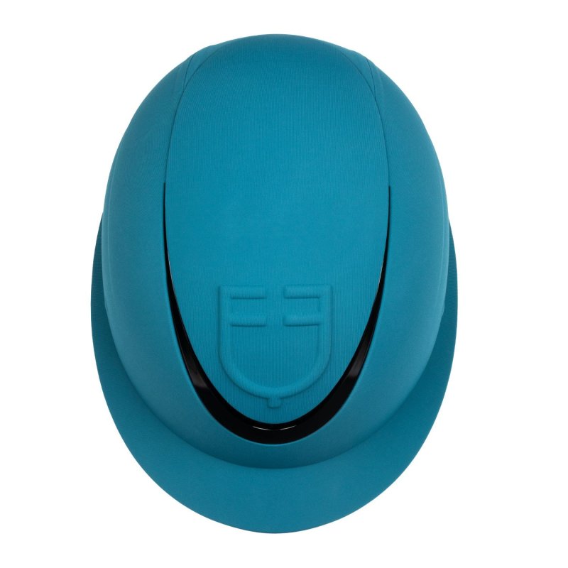 Equestro Cap donna con visiera larga e logo embossed omologazione EN - Blu
