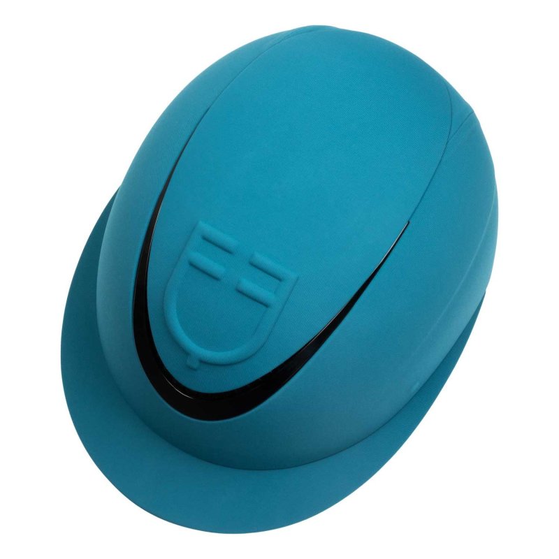 Equestro Cap donna con visiera larga e logo embossed omologazione EN - Blu