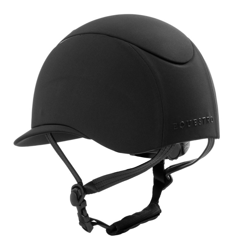 Equestro Cap donna con visiera larga e logo embossed omologazione EN - Nero