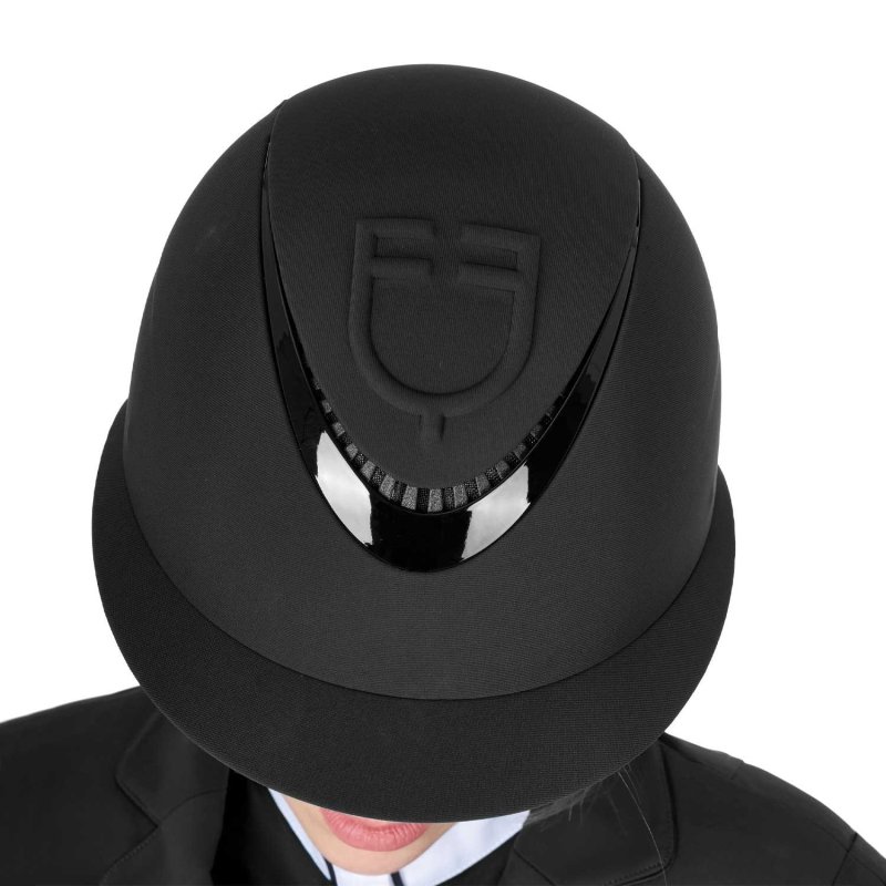 Equestro Cap donna con visiera larga e logo embossed omologazione EN - Nero