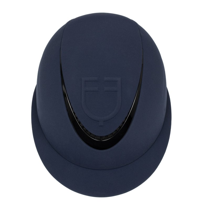 Equestro Cap donna con visiera larga e logo embossed omologazione EN - Blu navy