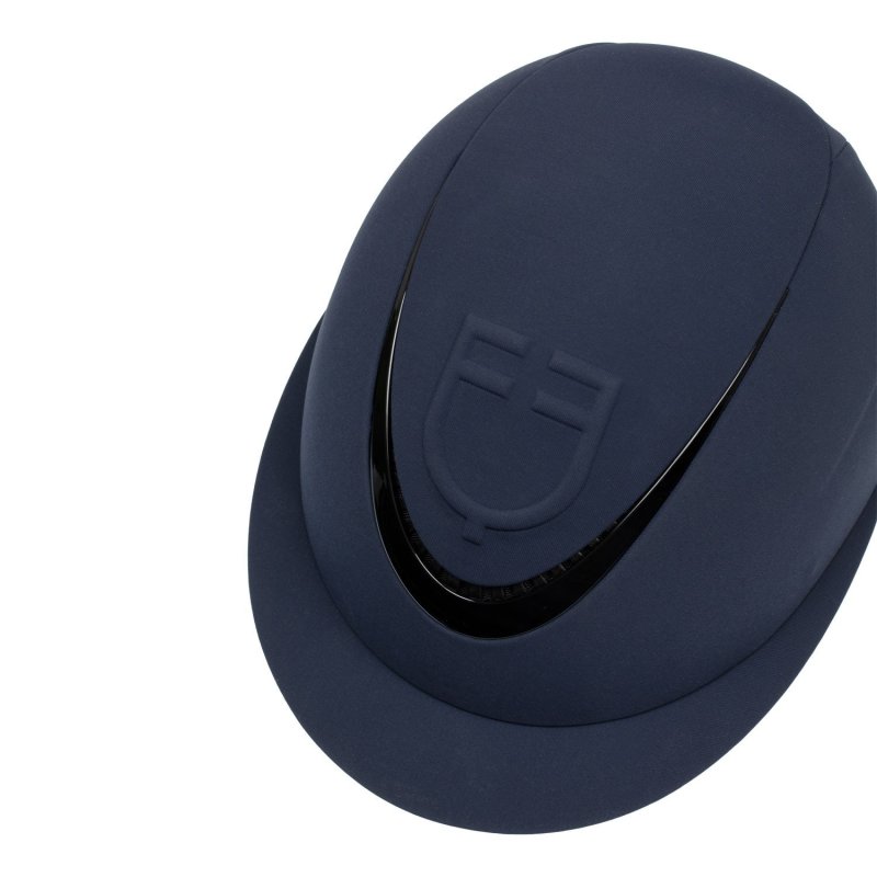 Equestro Cap donna con visiera larga e logo embossed omologazione EN - Blu navy