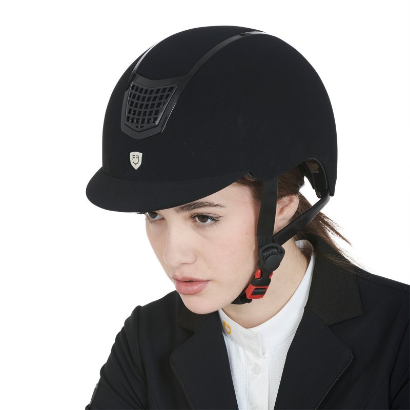 Equestro Cap frame velluto con profilo colorato - Nero