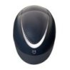 Equestro Cap lucido cinturino ecopelle e visiera stretta omologazione EN - Blu navy