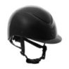 Equestro Cap lucido cinturino ecopelle e visiera stretta omologazione EN - Nero