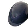 Equestro Cap lucido cinturino ecopelle e visiera stretta omologazione EN - Blu navy