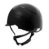 Equestro Cap lucido cinturino ecopelle e visiera stretta omologazione EN - Nero