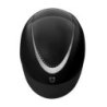 Equestro Cap lucido cinturino ecopelle e visiera stretta omologazione EN - Nero