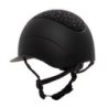 Equestro Cap opaco visiera larga con logo in strass omologazione EN - Nero