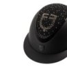 Equestro Cap opaco visiera larga con logo in strass omologazione EN - Nero
