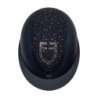 Equestro Cap opaco visiera larga con logo in strass omologazione EN - Blu navy
