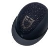 Equestro Cap opaco visiera larga con logo in strass omologazione EN - Blu navy