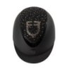 Equestro Cap opaco visiera stretta con logo in strass omologazione EN - Nero