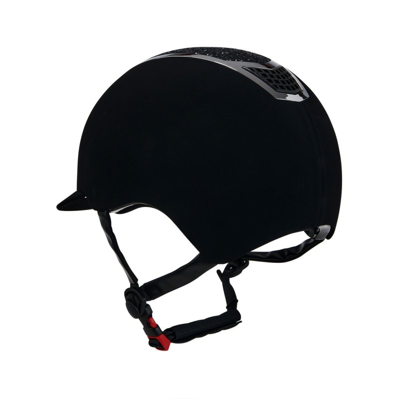 Equestro Cap ultra-light in velluto con strass - Nero