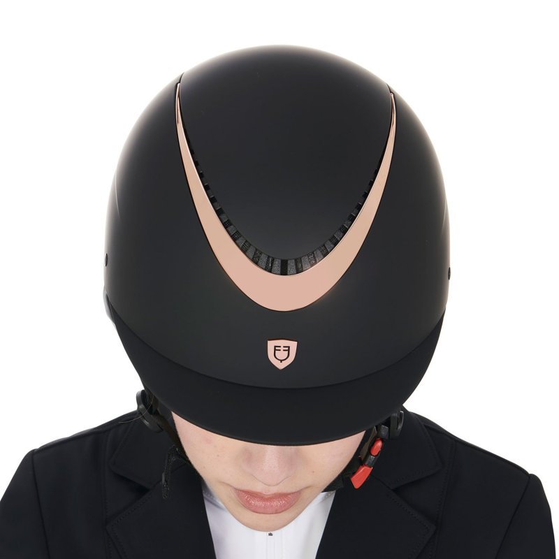 Equestro Cap unisex con frame lucido omologazione EN - Nero