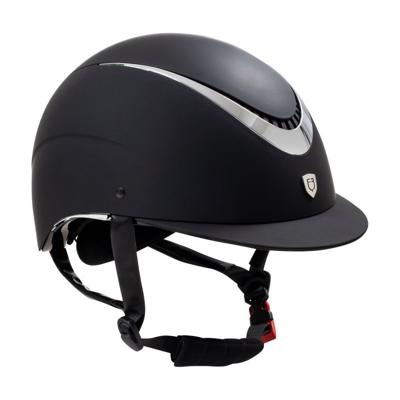 Equestro Cap unisex con frame lucido omologazione EN - Nero