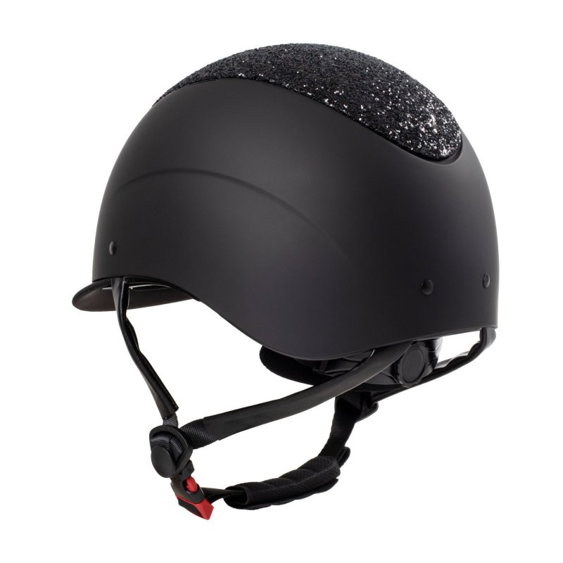 Equestro Cap visiera stretta con brillantini omologazione EN - Nero