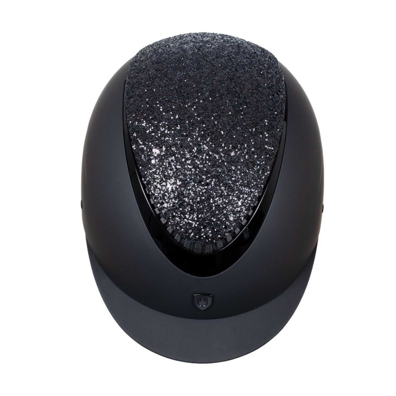 Equestro Cap visiera stretta con brillantini omologazione EN - Nero