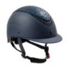 Equestro Cap visiera stretta con brillantini omologazione EN - Blu navy