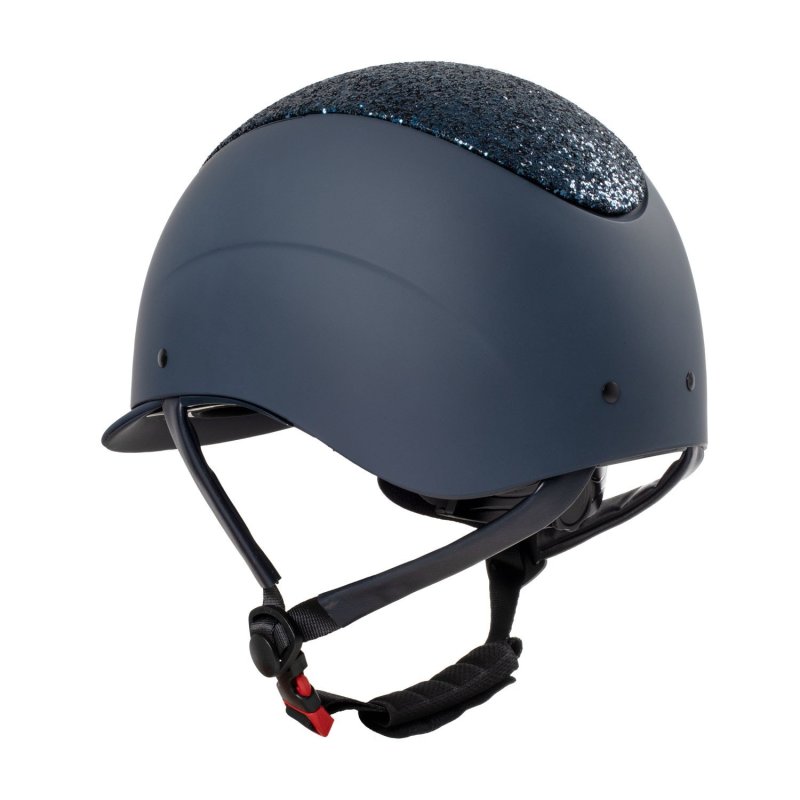 Equestro Cap visiera stretta con brillantini omologazione EN - Blu navy