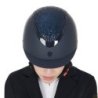 Equestro Cap visiera stretta con brillantini omologazione EN - Blu navy