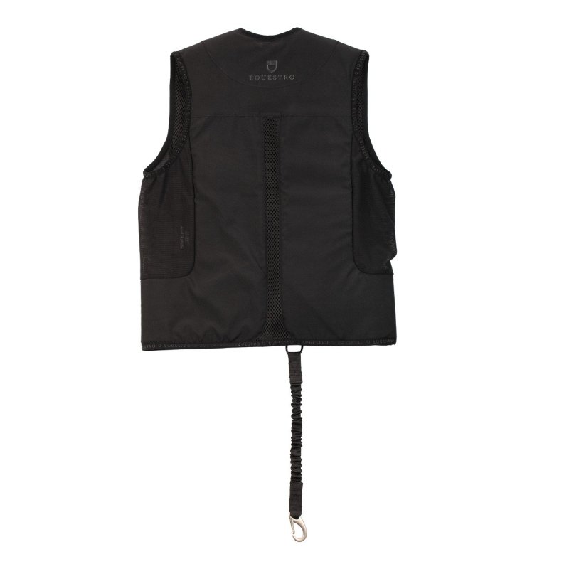Equestro Gilet airbag con protezione posteriore per bambini (sopra 25 Kg) - Nero