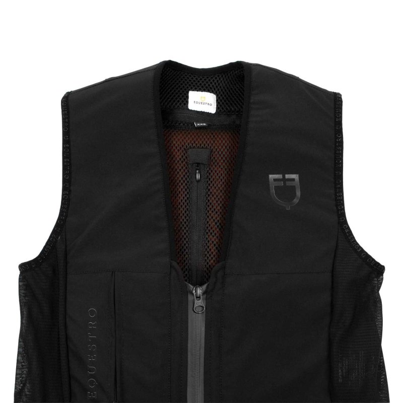 Equestro Gilet airbag con protezione posteriore per bambini (sopra 25 Kg) - Nero
