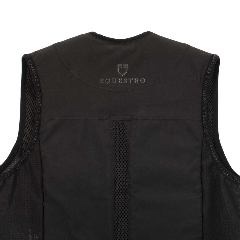 Equestro Gilet airbag con protezione posteriore per bambini (sopra 25 Kg) - Nero