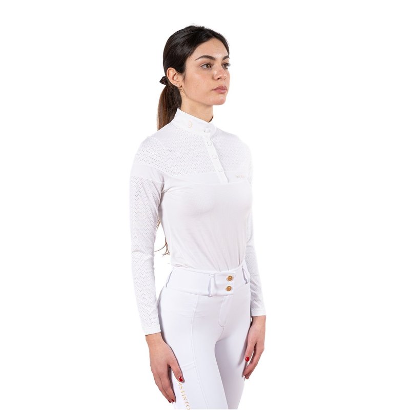 D-istinto Polo da concorso Dots donna manica lunga