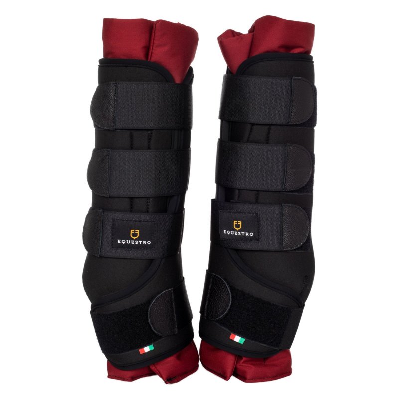 Equestro Stable Boots imbottitura in cotone Nero/Bordeaux