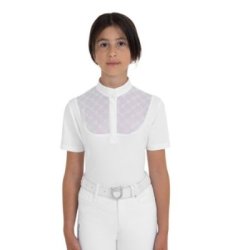 Equestro Polo da concorso bambina con tulle Bianco