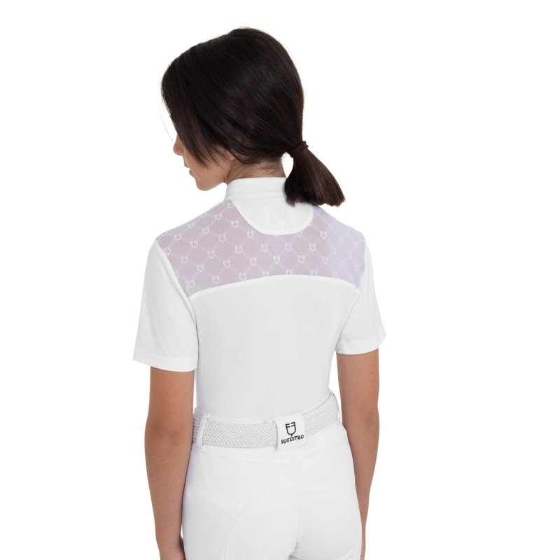 Equestro Polo da concorso bambina con tulle Bianco
