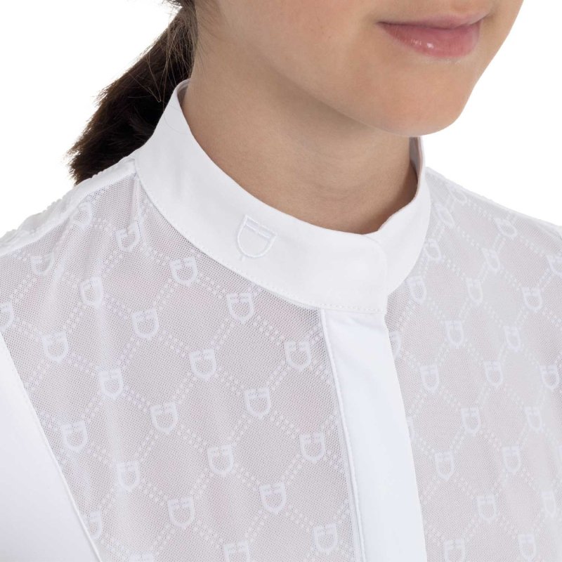 Equestro Polo da concorso bambina con tulle Bianco