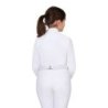 Equestro Polo da concorso bambina con inserti micromesh Bianco
