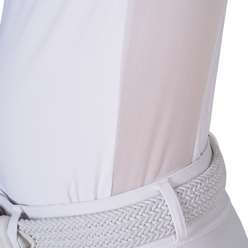 Equestro Polo da concorso bambina con inserti micromesh Bianco