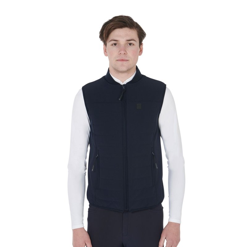 Equestro Smanicato uomo in tessuto tecnico traspirante Blu Navy