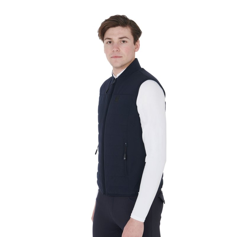 Equestro Smanicato uomo in tessuto tecnico traspirante Blu Navy