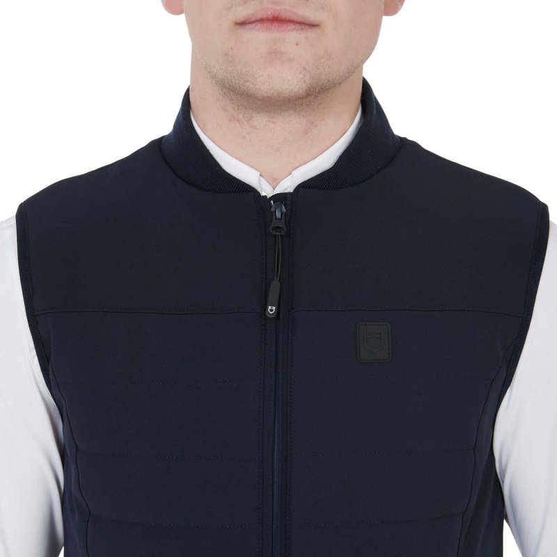 Equestro Smanicato uomo in tessuto tecnico traspirante Blu Navy