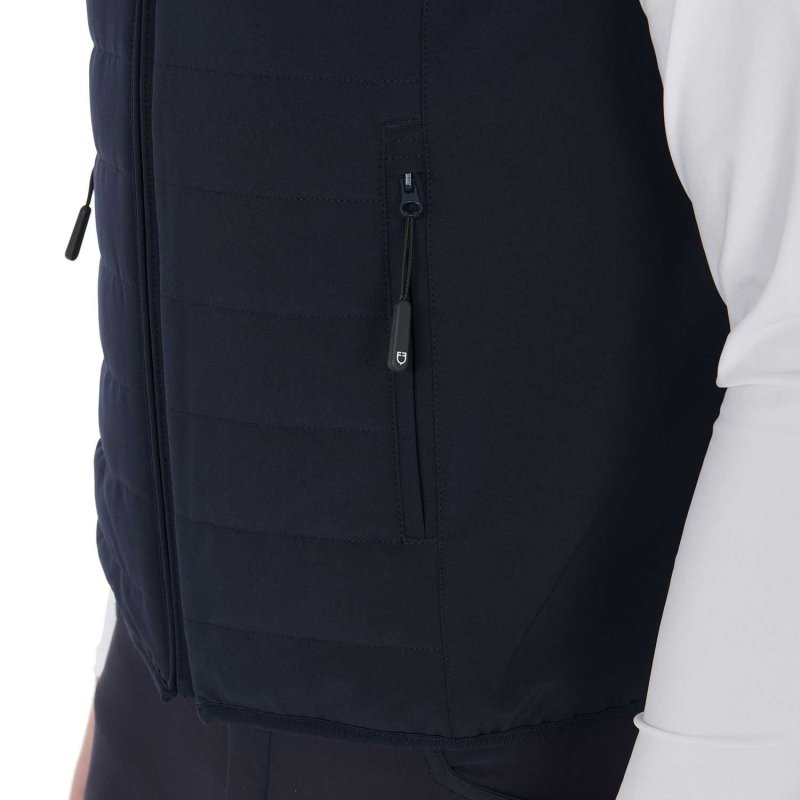 Equestro Smanicato uomo in tessuto tecnico traspirante Blu Navy