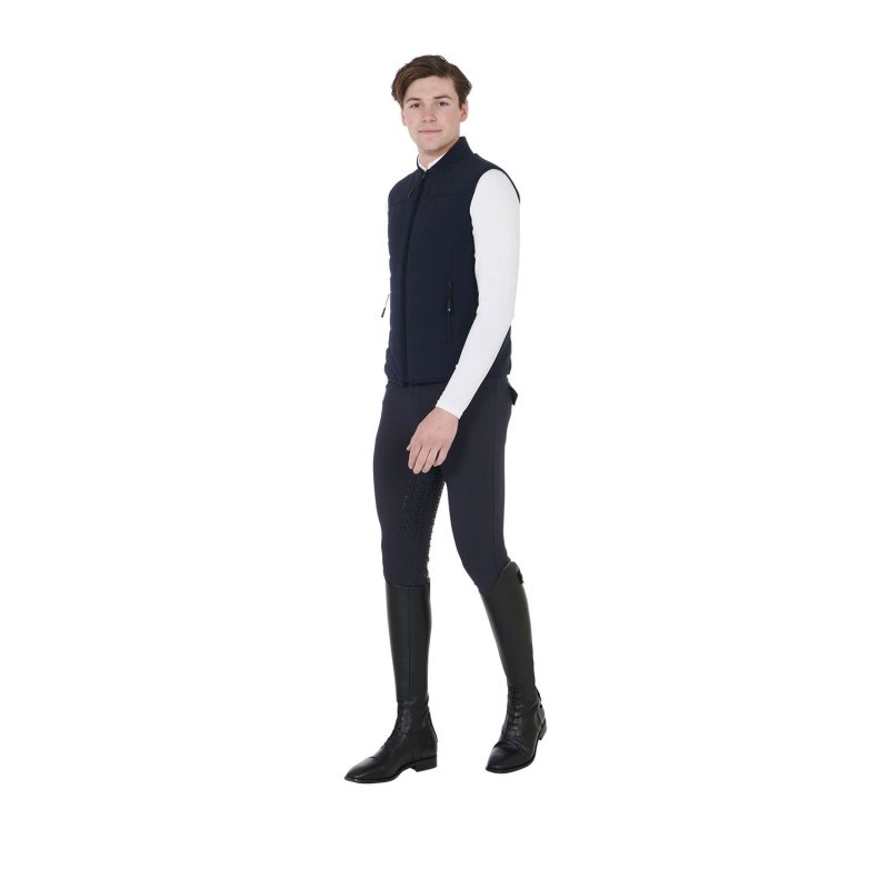 Equestro Smanicato uomo in tessuto tecnico traspirante Blu Navy