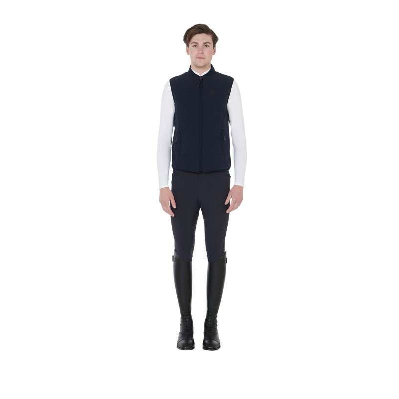 Equestro Smanicato uomo in tessuto tecnico traspirante Blu Navy