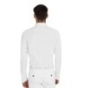 Equestro Polo da concorso uomo con inserti in mesh e a costine Bianco