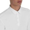 Equestro Polo da concorso uomo con inserti in mesh e a costine Bianco