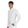 Equestro Polo da concorso uomo con inserti in mesh e a costine Bianco