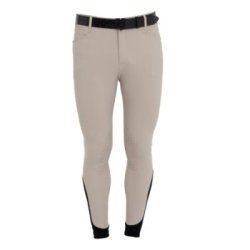 Equestro Pantaloni uomo slim fit con grip al ginocchio Tortora