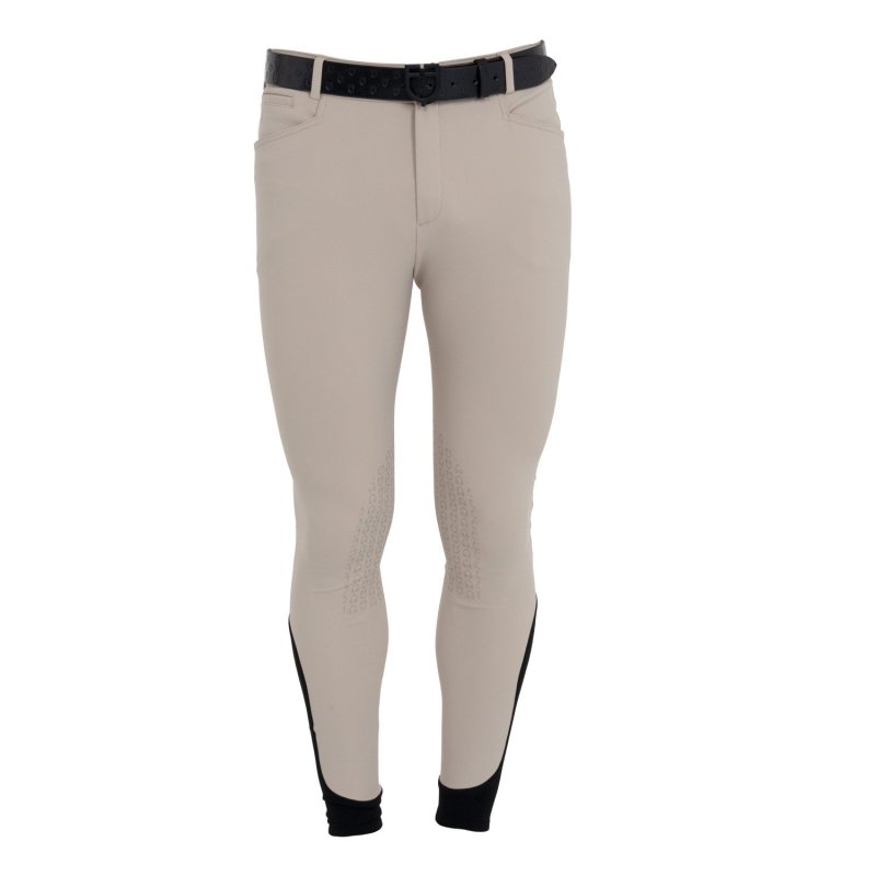 Equestro Pantaloni uomo slim fit con grip al ginocchio Tortora