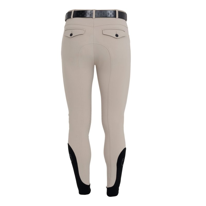 Equestro Pantaloni uomo slim fit con grip al ginocchio Tortora